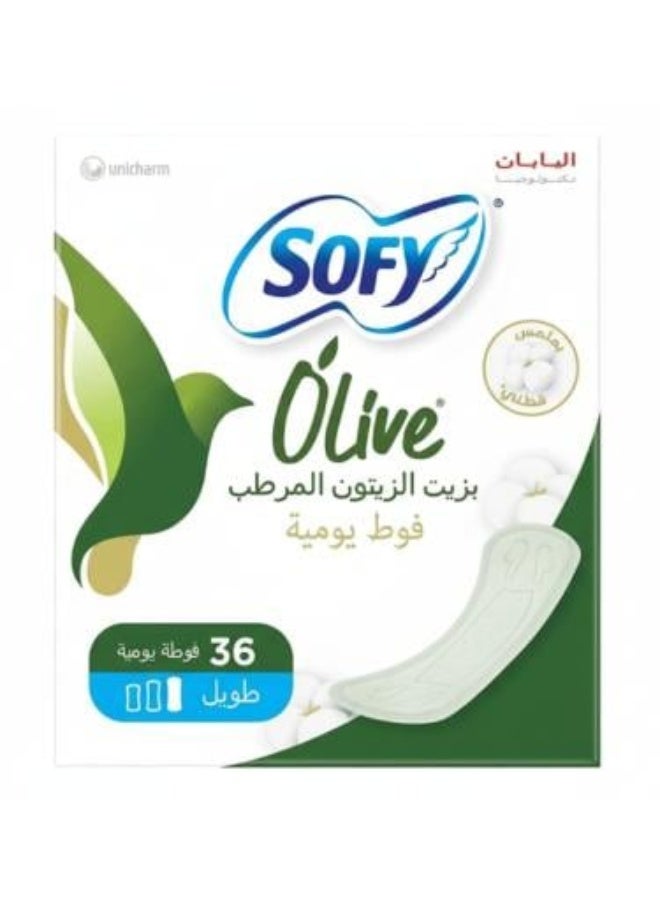 Daily Olive Oil Moisturizing Pantyliners Long Size 36 Pieces